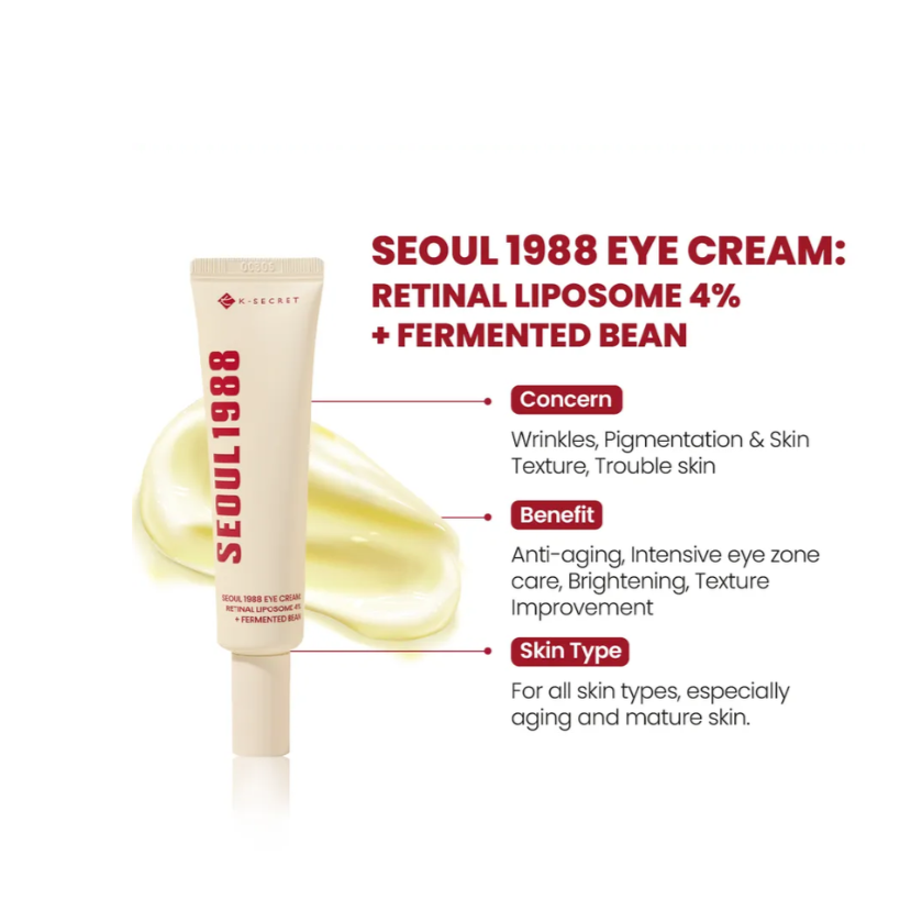 KSECRET SEOUL 1988 Eye Cream : Retinal Liposome 4% + Fermented Bean