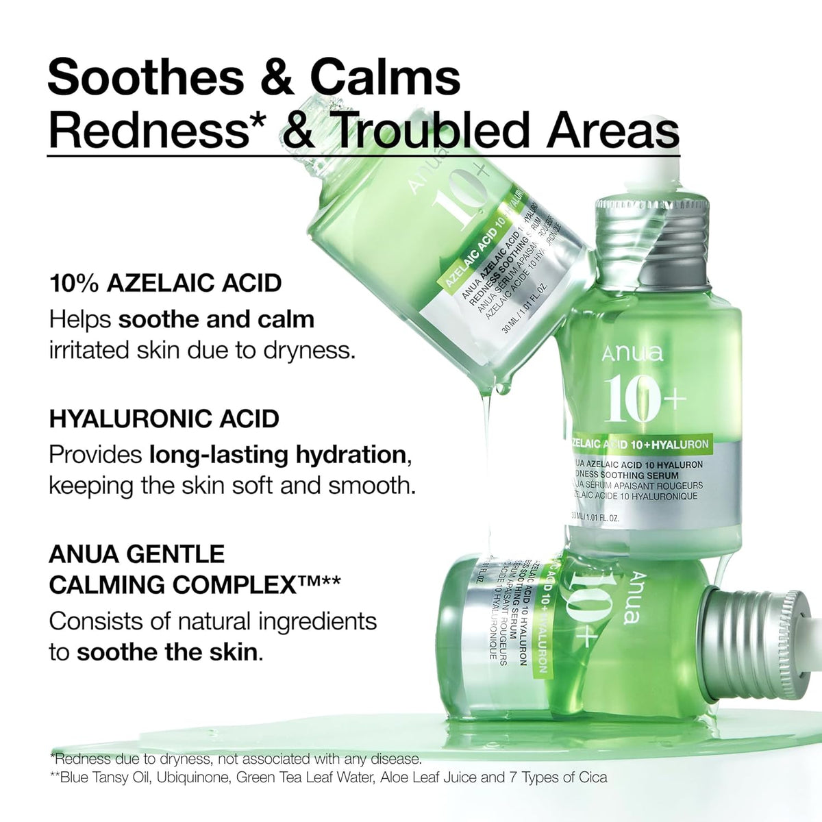 ANUA - Azelaic Acid 10 Hyaluron Redness Soothing Serum @ سيروم حمض الأزليك لتهدئة الإحمرار