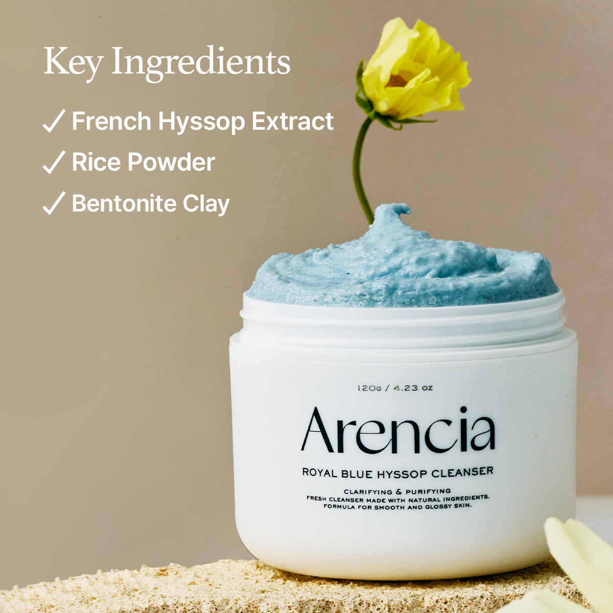 Arencia - Fresh Blue Hyssop Rice Mochi Cleanser