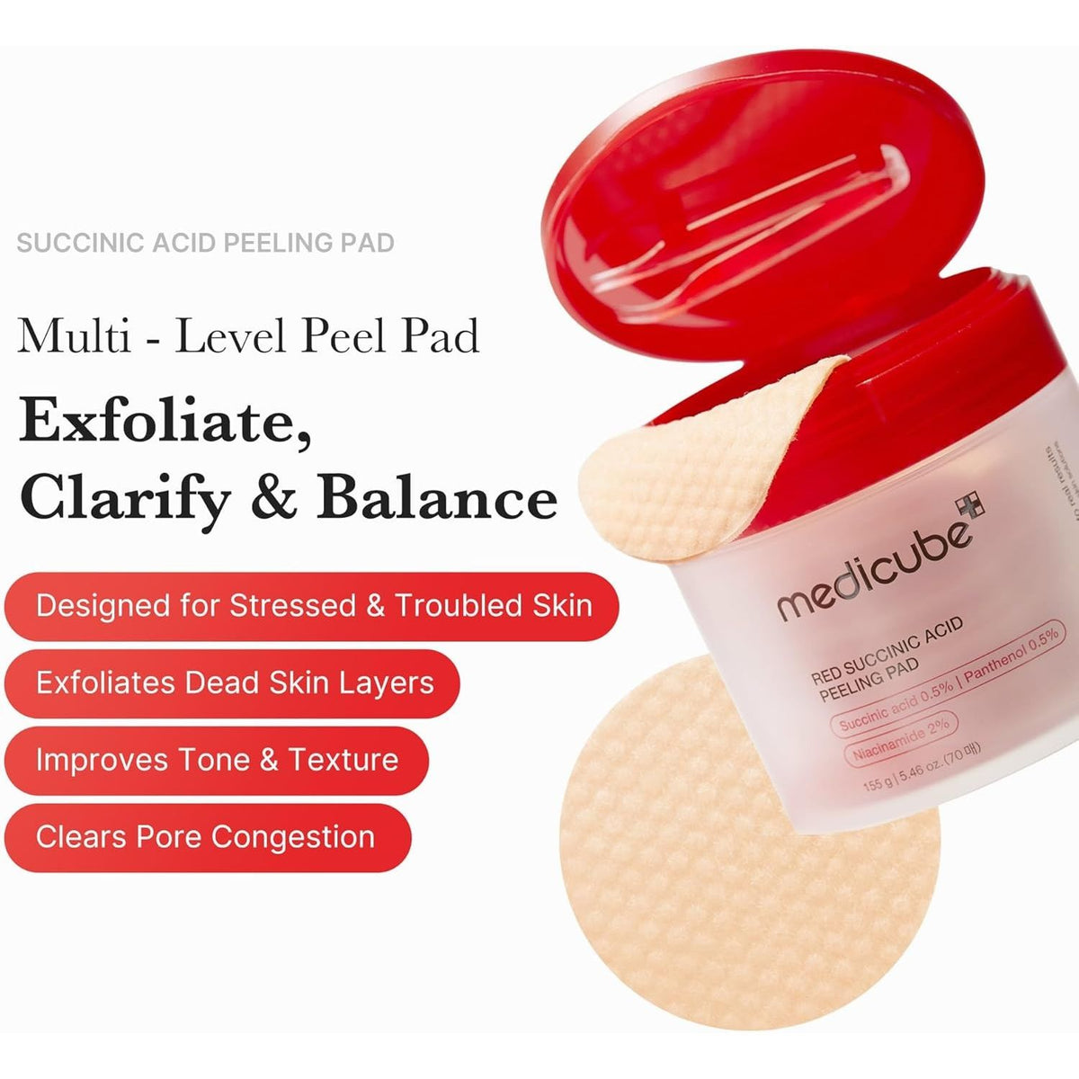 MEDICUBE - Red Succinic Acid Peeling Pad