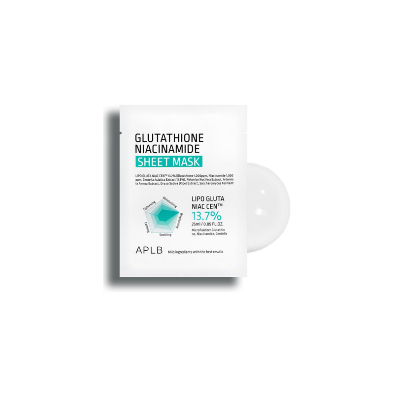aplb glutathione niacinamide sheet mask benefits 13.7% Aplb - Glutathione Niacinamide Sheet